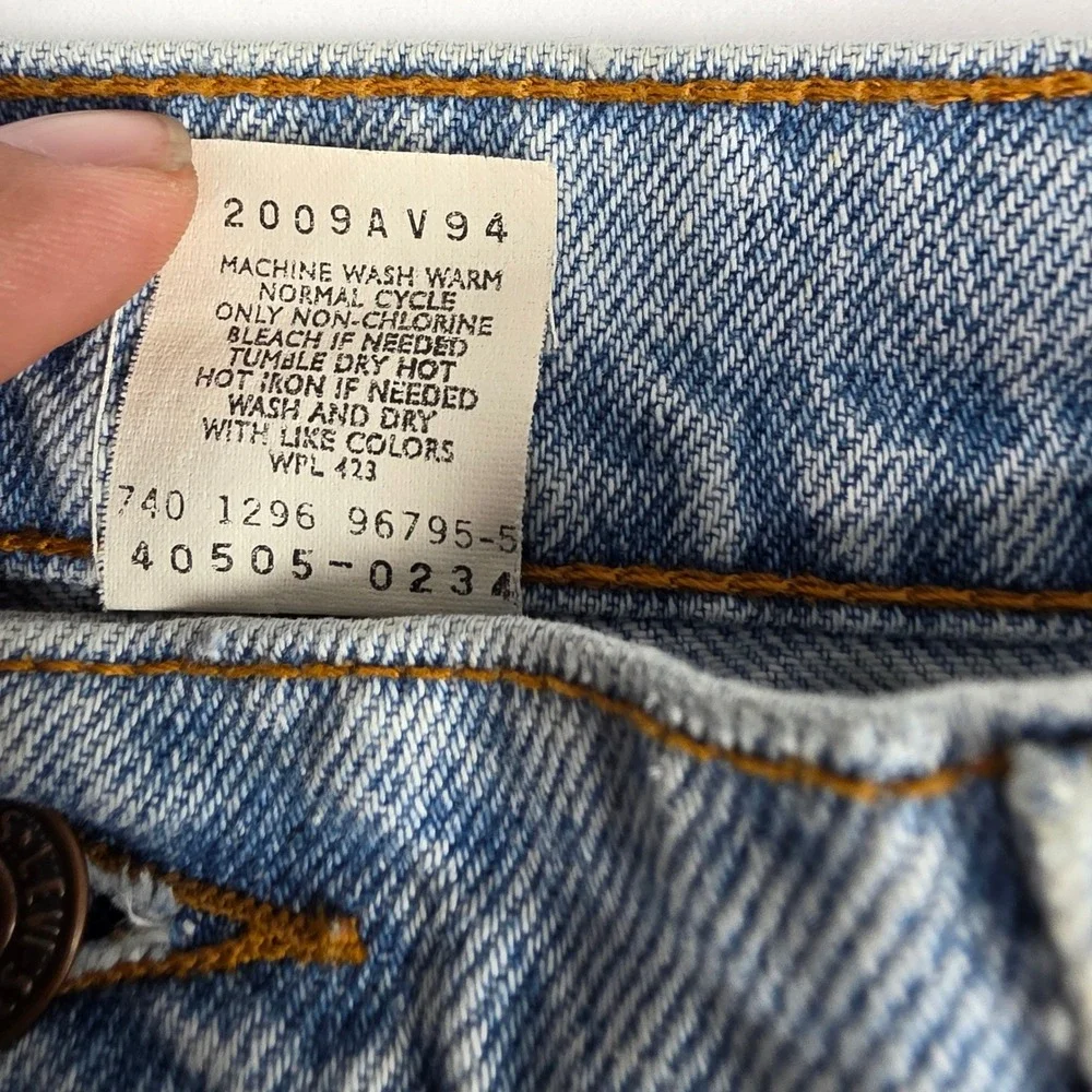 Vintage Levis 505 Regular Fit Straight Leg Light Wash Jeans Orange Tab 36x34